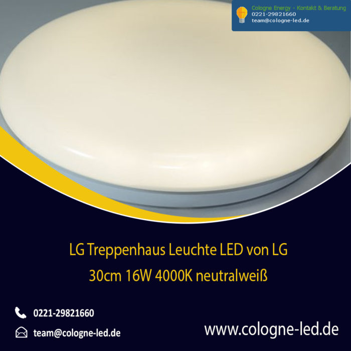 LG Treppenhaus Leuchte LED von LG 30cm 16W 4000K neutralweiß