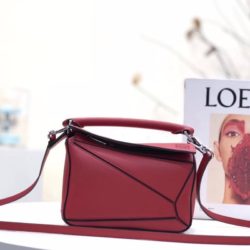 Loewe Mini Puzzle Bag Classic Calfskin In Red