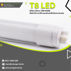 T8 LED Röhre 60cm 10W 4500K matt 92 Lm/W Leuchtstoffröhren-Ersatz