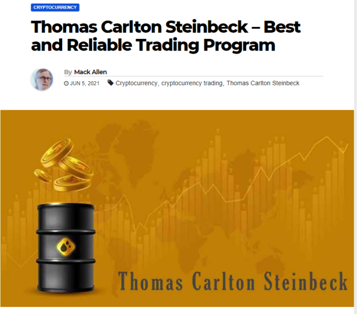 Thomas Carlton Steinbeck – Best and Reliable Trading Program