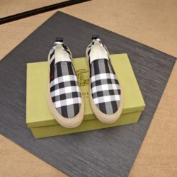 Burberry Check Canvas Slip-on Sneakers In Black