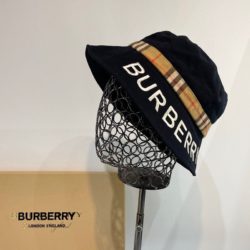 Burberry Embroidered Logo Bucket Hat Black