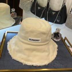 Burberry Logo Applique Bucket Hat Beige