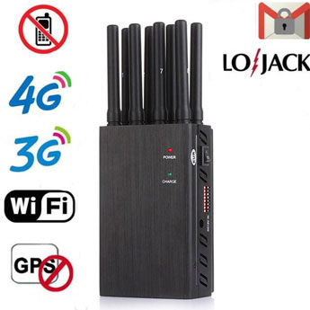 Portable high power jammer 3G 4G UHF VHF LoJack wifi GPS jmamer