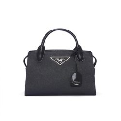 Prada 1BA297 Saffiano leather Kristen Handbag In Black