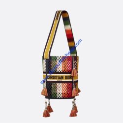 Dior D-Bubble Bucket Bag Mesh Embroidery Multicolor