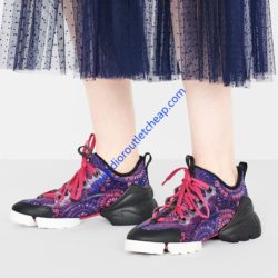 Dior D-Connect Sneakers Unisex Fireworks Print Technical Fabric Rose