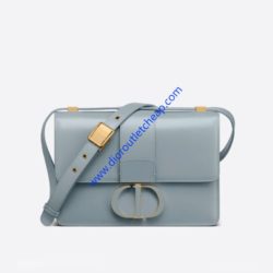 Dior 30 Montaigne Bag Enameled Calfskin Sky Blue