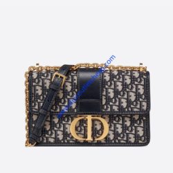Dior 30 Montaigne Chain Bag Oblique Jacquard Blue