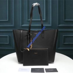 Saint Laurent Shopping Bag In Leather Black