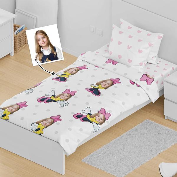 Custom Mickey Mouse Minime Bedding Set Christmas Gift Personalized Duvet Cover For Girl Gifts