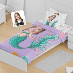 Custom Mermaid Minime Bedding Set Christmas Gift Pillowcases Duvet Cover For Girl Gifts