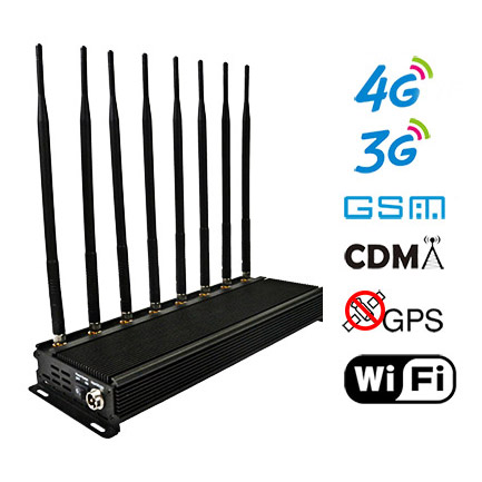 8 Antennas Mobile Cell Phone Jammer Adjustable 3G 4G Phone Signal Blocker With 2.4G GPS