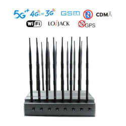 16 Antennas Desktop Cellphone 4G 3G 2G WIFI GPS LOJACK UHF VHF Signal 5G Jammer