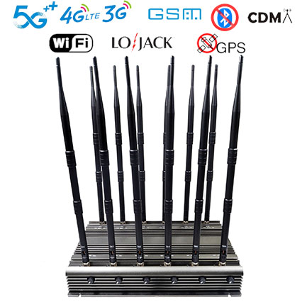16 Antennas Desktop Cellphone 4G 3G 2G WIFI GPS LOJACK UHF VHF Signal 5G Jammer