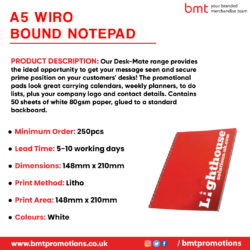 Promotional A5 Wiro Bound Notepad