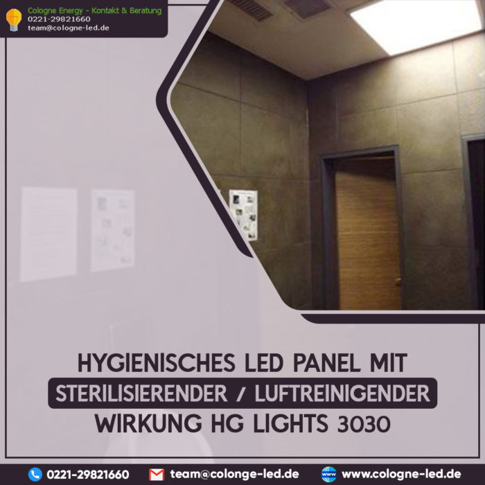 Hygienisches LED Panel mit sterilisierender / luftreinigender Wirkung HG Lights 3030