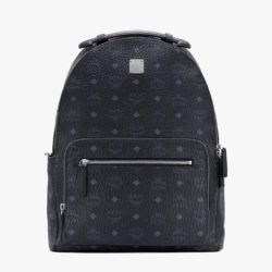 MCM Medium Stark Signature Visetos Backpack In Black