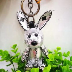 MCM Signature Rabbit Charm In Silver