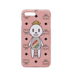 MCM Visetos x Eddie Kang iPhone Case in Light Pink