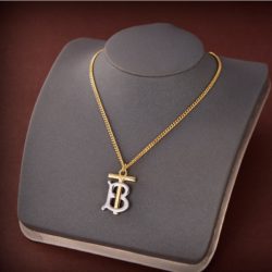 Burberry Gold-plated Monogram Motif Necklace
