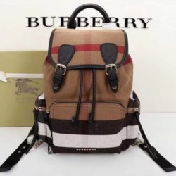 Burberry Rucksack Canvas And Leather In Khaki