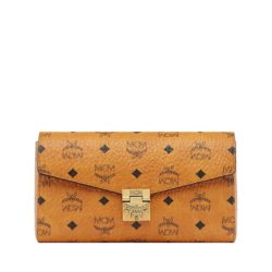 MCM Millie Visetos Crossbody In Brown