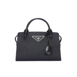 Prada 1BA297 Saffiano Leather Kristen Handbag In Black