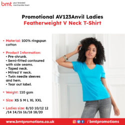 Promotional AV123Anvil Ladies Featherweight V Neck T-Shirt
