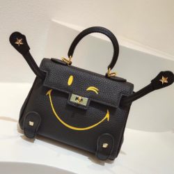 Hermes Kelly Smiling Bag Togo Leather Gold Hardware In Black