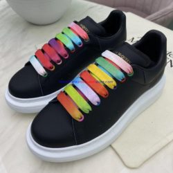 Alexander Mcqueen Oversized Sneakers with Multicolor Laces Black