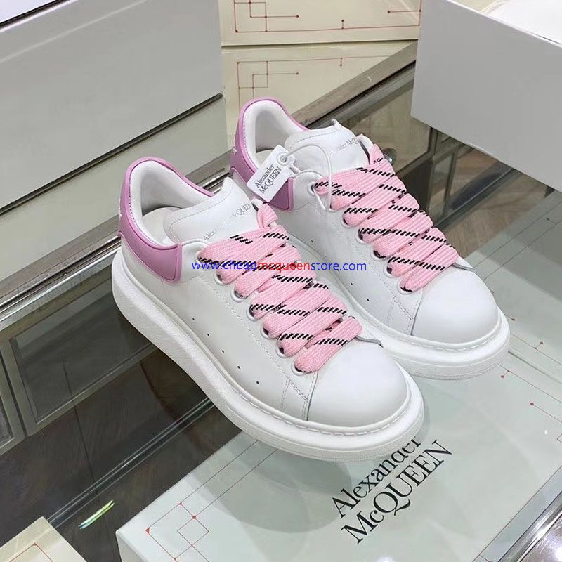Alexander Mcqueen Oversized Sneakers with Smooth Shiny Calf Leather Pink