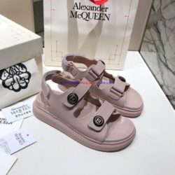 Alexander Mcqueen Tread Sandals with Leather Strap Pink