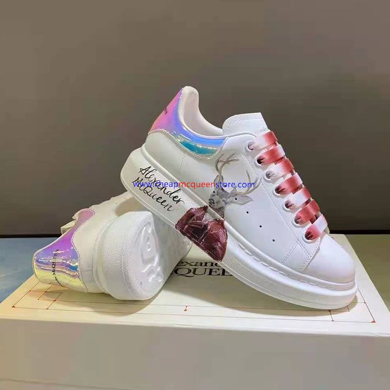 Alexander Mcqueen Oversized Sneakers with Doodle Fawn White