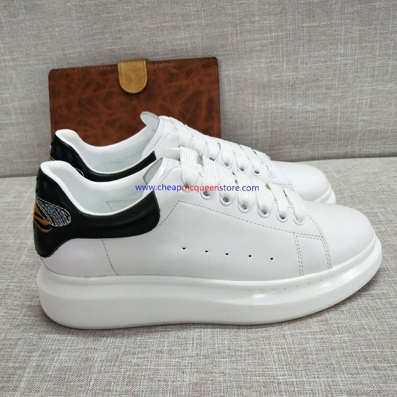 Alexander Mcqueen Oversized Sneakers with Embroidered Bee White/Black