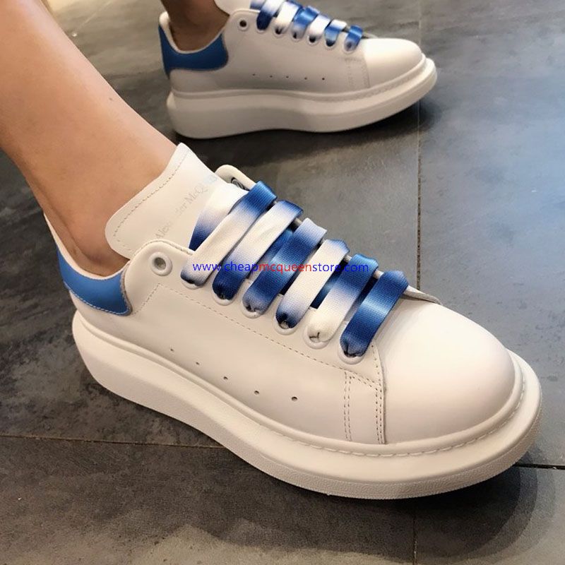 Alexander Mcqueen Oversized Sneakers with Gradient Laces Blue