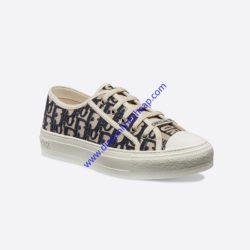 Walk’n’Dior Sneakers Women Oblique Embroidery Canvas Blue