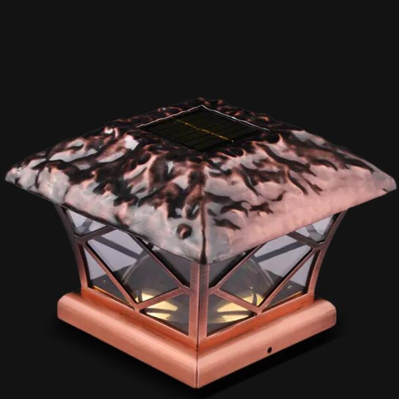 2211-F10 CO Copper Plated Diamond Pattern Post Cap Light