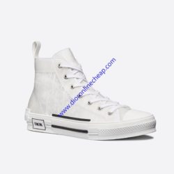 Dior B23 High-Top Sneakers Unisex Oblique Canvas White