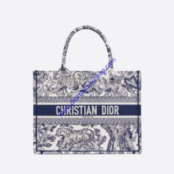 Dior Book Tote Toile De Jouy Embroidery Canvas Blue
