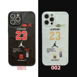アイフォーン13 pro白黒カバー 菱形紋様iphone12 プロマックス air jordan保護ケース