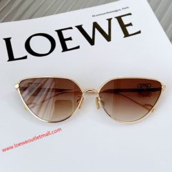Loewe LW50037 Metal Anagram Sunglasses In Coffee