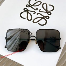 Loewe LW50038U Anagram Square Metal Sunglasses In Black