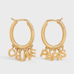 Celine Paris Hoops Earrings in Brass with Gold Finish Gold