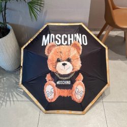 Moschino Fur Teddy Bear 5 Folding Umbrella Black