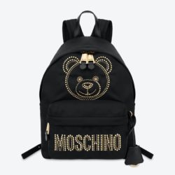 Moschino Teddy Studs Nylon Backpack Black