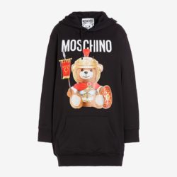 Moschino Roman Teddy Bear Fleece Dress Black