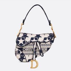 Christian Dior Saddle Bag Etoile Motif Canvas Blue/White