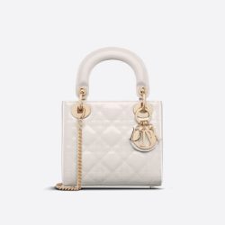 Mini Lady Dior Bag Patent Cannage Calfskin White